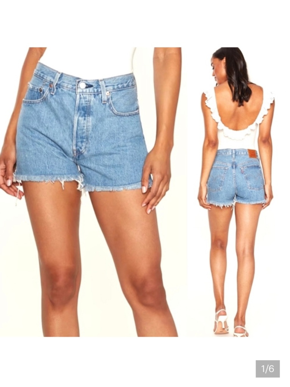 Levi's Light Blue High-Rise Denim Cutoff Shorts